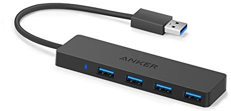 Anker USB Hub 4 Ports with 5Gbps Data Transfer, Multiple USB 3.0 Hub, USB Splitter for Laptop, Extender for A Port Laptop, PC, Desktop and More [Charging Not Supported](0.7 ft USB-A)