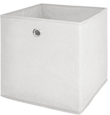 möbelando Faltbox Schachtel Box Vlies Kiste Aufbewahrungsbox Metallöse Spielkiste One I (Weiß)