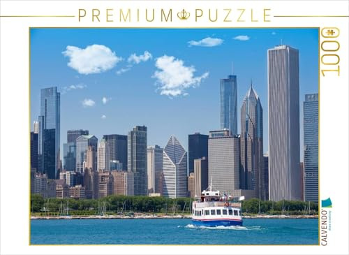 CALVENDO Puzzle Chicago Skyline | 1000 Teile Lege-Größe 64 x 48 cm Foto-Puzzle für glückliche Stunden