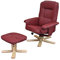 Mendler Relaxsessel M56, Fernsehsessel TV-Sessel mit Hocker Ottomane, Kunstleder Eukalyptus Holz - Bordeaux