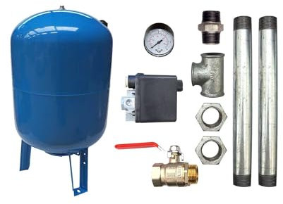 Kit Surpresseur Eau Vertical 200l - 1 Avec Pressostat Et Manomètre