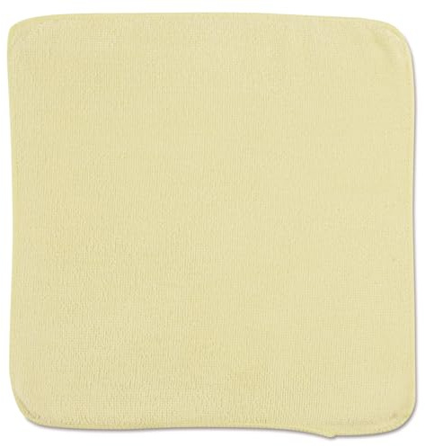 Rubbermaid 1820580 Microfiber Cleaning Cloths, 12 x 12, Yellow, 24/Bag