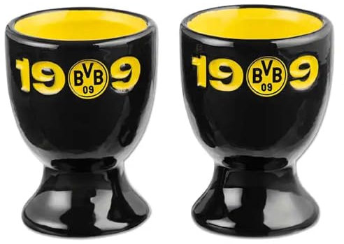 BVB 09 Borussia Dortmund Eierbecher 2er-Set aus Steingut Frühstückseierbecher