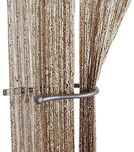 Tangpan Türvorhang Glitzer flach Trennwand Troddeln Täfelung, Textil, champagnerfarben, 100_x_200_cm