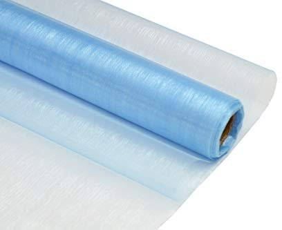 Creativery 9m Rolle Organza 16cm (hell blau 311) // Tischläufer Deko Stoff Band Hochzeit Tisch Schleifenband Floristik