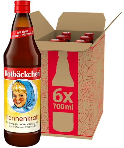 ROTBÄCKCHEN Sonnenkraft 6er Pack (6 x 700 ml) | Mehrfruchtsaft mit Vitamin D und Calcium