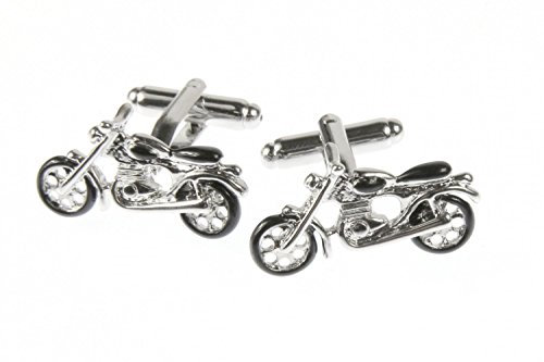 Miniblings Motorrad Manschettenknöpfe Knöpfe + Box Bike Biker Motocross Enduro - Herrenschmuck Manschettenknopf Cufflinks Hemdknöpfe I Holzbox inklusive