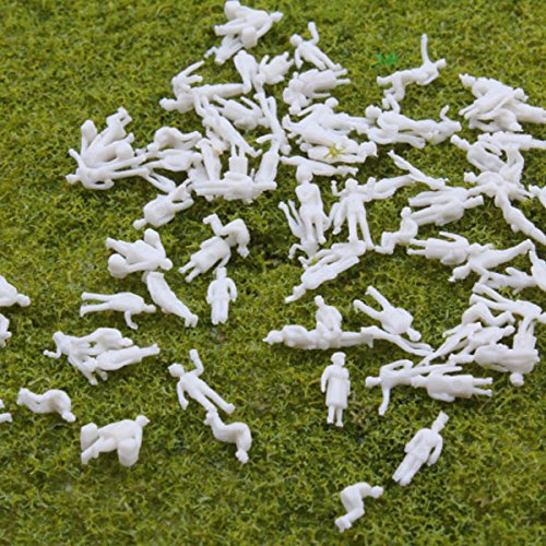 Kit di 100 modellini ferroviari bianchi non verniciati figure persone 1:200 scala Z Gauge