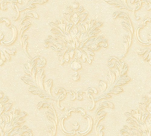Architects Paper Vliestapete Luxury Wallpaper Tapete mit Ornamenten barock 10,05 m x 0,53 m creme metallic Made in Germany 324224 32422-4