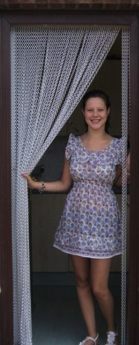 Holland Plastics Original Brand Silver Premium Aluminium Chain Blind/Insect Screen/Strip Blind-UK Standard Door Size: 80cm