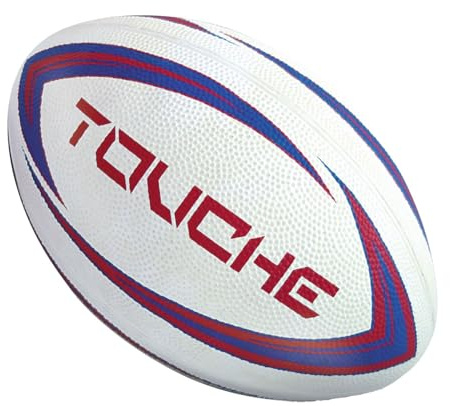 Mondo Toys - Rugby Touche - American Football aus Gummi - Kinder und Erwachsene - weiche Oberfläche - weiß/rot/Blaue Farbe - 13537