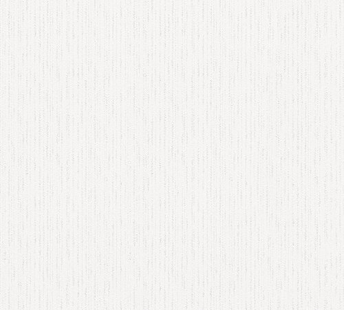 A.S. Création Strukturprofiltapete Simply White 4 Tapete 10,05 m x 0,53 m weiß Made in Germany 283818 2838-18
