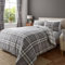 Catherine Lansfield Kelso Cotton Rich Double Duvet Set Charcoal