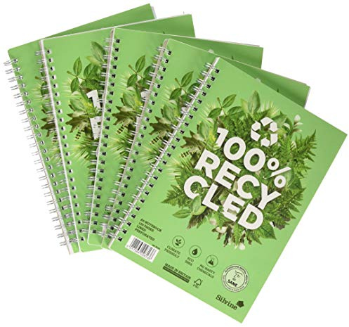 Silvine Premium Notebook Recycled Wirebound Ruled 120pp 80gsm A5 Ref R103 [Pack of 5]