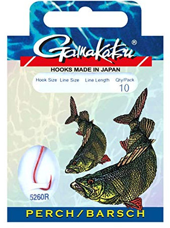 Gamakatsu LS-5260R 5260 Barsch Rot Gr. 6 50cm 140116006022 Haken Barschangeln