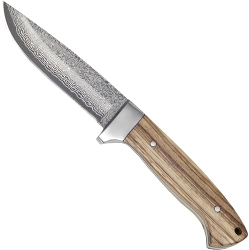 Haller Damast Jagdmesser, Zebraholz, 440C