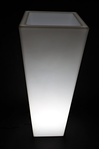 point-garden Blumenkübel Pflanzkübel Pflanzgefäß weiß beleuchtet Höhe 120cm