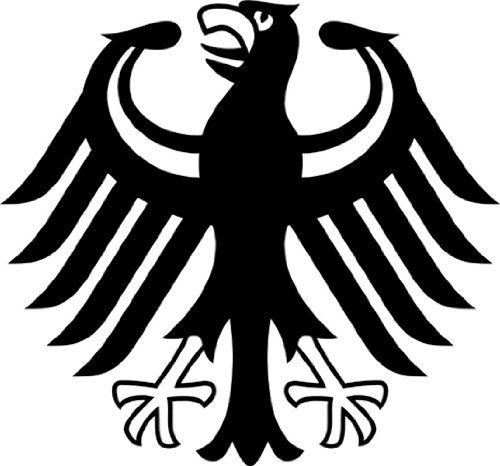 2X Auto Aufkleber Car Sticker Bundesadler Germany Deutschland (ca. 11x11 cm, Blau)