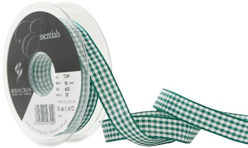 Berisfords 15 mm Gingham Ribbon, Hunter