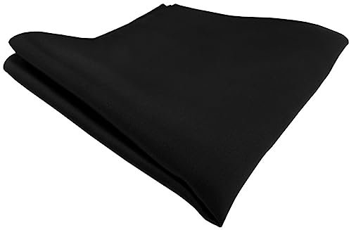 TigerTie Satin Seideneinstecktuch in schwarz einfarbig - Einstecktuch 100% Seide
