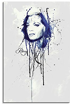 Paul Sinus Art Romy Schneider 90x 60cm Keilrahmenbild Kunstbild Aquarell Art Wandbild auf Leinwand fertig gerahmt Original Unikat