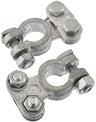 AB Tools Car Battery Terminal Clamps Grips Bolts Positive & Negative 1 PAIR 12V 24V TE458