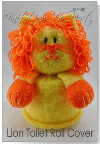Knitting Pattern Lion Toilet Roll Cover - UK Knitting Pattern