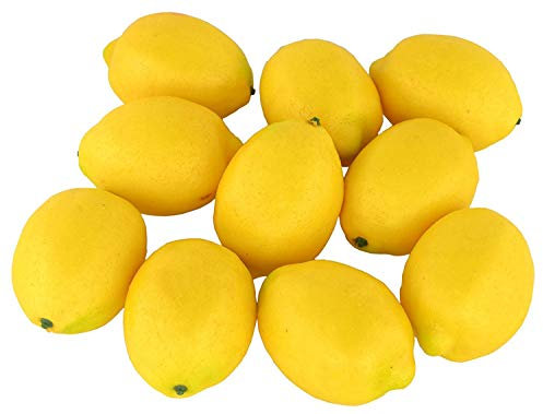 JEDFORE 10 limoni artificiali, realistici, frutta finta per casa, cucina, decorazione per feste di nozze, fotografia (grandi dimensioni, giallo)