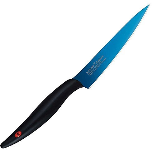 Kasumi Titanium bleu couteau office 12 cm - KTB4 - Couteau pour peler fruits, légumes, champignons