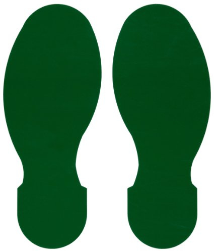 Toughstripe Footprint Marker, 88,90mm x 254mm x 254mm, Grün, Paar 5