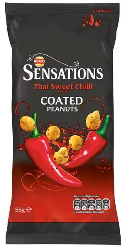 Walkers Sensations Coated Peanuts Thai Sweet Chilli Flavour 12 x 55g