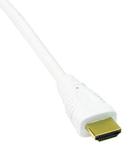 World of Data 10m v1.4 White HDMI Cable with Ethernet - Gold Plated - 4K Ultra HD Multiple Shielded 100% Copper Wire Multi Channel Audio Video Lead