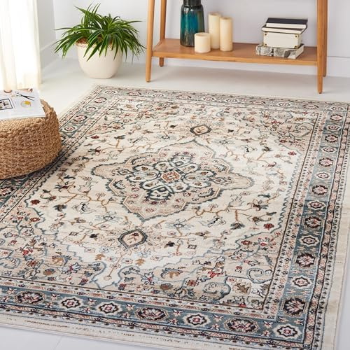 Safavieh Traditionell Teppich für Wohnzimmer, Esszimmer, Schlafzimmer - Lyndhurst Collection, Kurzer Flor, Cream and Beige, 200 x 300 cm