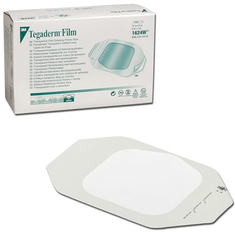 3M - Tegaderm apósito transparente e impermeable, estéril, 6x7cm, paquete de 100, 34900