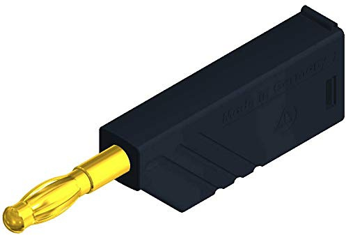 SKS - HIRSCHMANN Bananenstecker, männlich, Durchmesser der Spindel: 4 mm, Las N WS Au 934100700, Schwarz, 1 Stück
