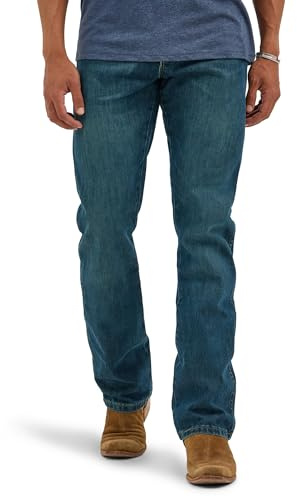 Wrangler Men's Retro Slim Fit Boot Cut jeans, River Wash, 35W 32L UK