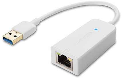 Cable Matters USB to Ethernet Adapter (USB 3.0 to Ethernet/USB 3 to Ethernet/USB to Gigabit Ethernet/USB to RJ45) Supporting 10/100 / 1000 Mbps Ethernet Network in White