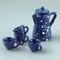 Efco Service à thé Miniature 1–2 cm + 5 cm 5 pièces Bleu