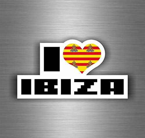 Akachafactory Aufkleber Sticker Auto Motorrad Biker I Love Ibiza Spanien