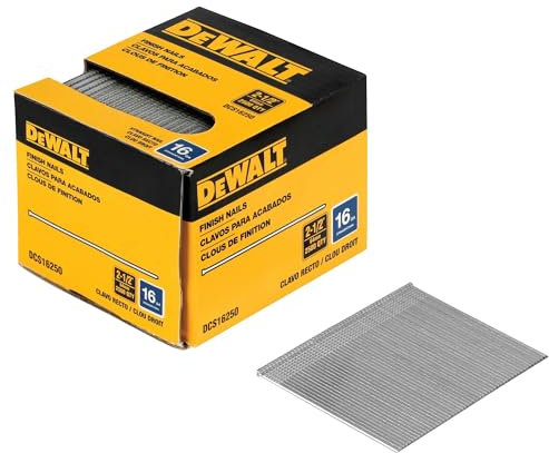 DEWALT Finish Nails, 2-1/2-Inch, 16GA, 2500 Count (Pack of 1)(DCS16250)