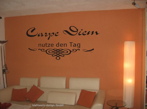 blattwerk-design Wandaufkleber-Carpe Diem - nutze den Tag M042 Flieder