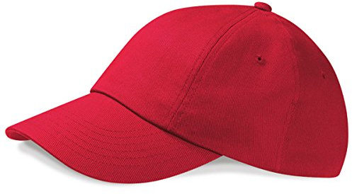 Beechfield Low profile heavy cotton drill cap in Red