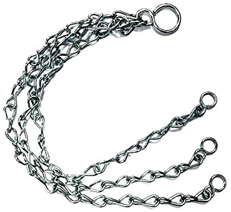 Merriway® BH01213 (2 Pcs) Three Legged Hanging Chains with Clips and Hook for Hanging Baskets, 300 mm (12 inch) - Pack of 2 Pieces