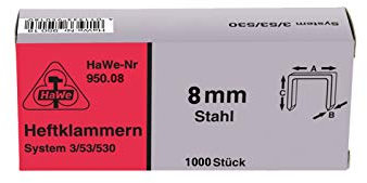 HaWe Ta-Klammern, Systeme 53, 1000 Stück, 8 mm, 950.08