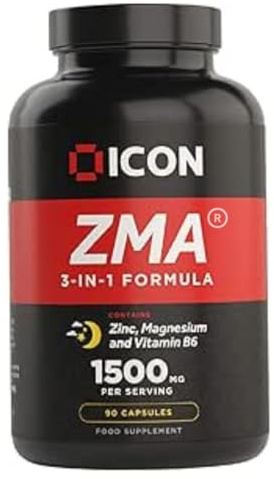 ICON Nutrition ZMA Supplement - 1500mg Per Serving, Sleep Vitamin Supplement, 3-in-1 Formula, Better Sleep Performance, Muscle Strength, Zinc, Magnesium and Vitamin B6-90 Tablets (1 Month Supply)