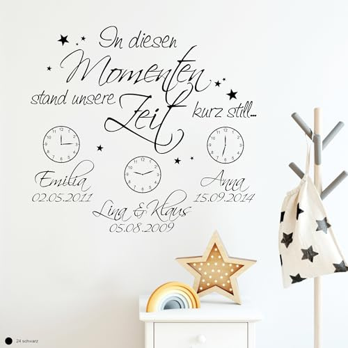 Wandtattoo Loft In diesen Moment Stand unsere Zeit kurz still Wandtattoo Motiv - Auswahl von 30 Farben, 3 Größen & bi zu 5 Momenten – Wandtattoo selber gestalten, Wandtattoo Wohnzimmer