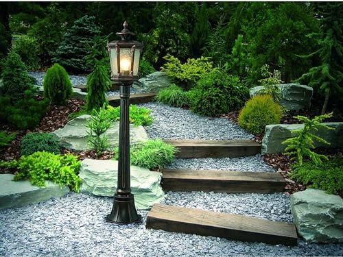 Licht-Erlebnisse Wegeleuchte Aluminium Glas in Bronze Antik IP44 Garten H:115 E27 max. 60W Rustikal Laterne nostalgische Stehleuchte Außen AMUR
