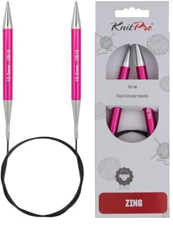 KnitPro K47198 Rundstricknadel, Aluminium, Rosa, 120cm / 10mm