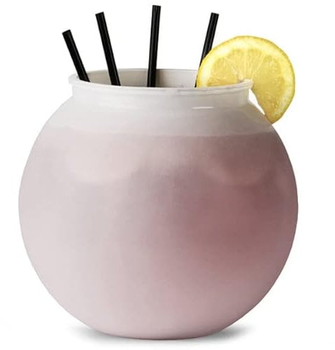 bar@drinkstuff Plastic Cocktail Fish Bowl - White 3ltr / 18.5cm Party Punch Bowl for Drinkers