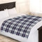 Adore Home Soft and Warm Double 150x200cm Tartan Check Printed Fleece Throw for Sofa Bed Travel Car Blanket (Blue)